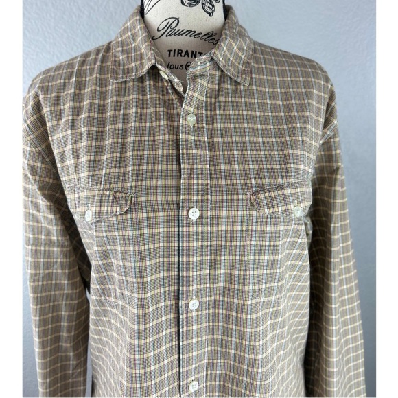 Scotch & Soda Amsterdam Blauw Men’s Tan Multi Color Check Slim fit Shirt, Large - Picture 8 of 12